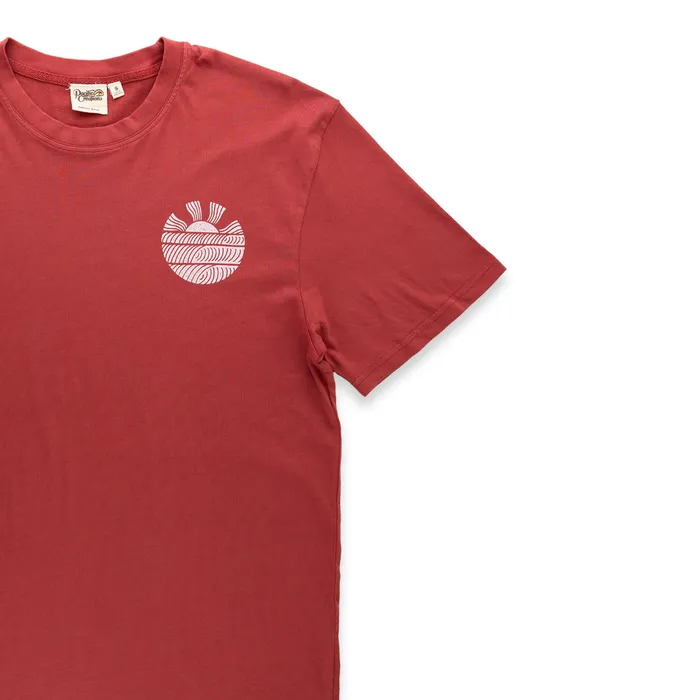 Pacific Creations Press Wave Mens TShirt Wine Red TANKSTREAM Rings
