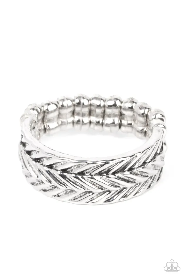 Paparazzi Accessories Rings Rebellious Ridges Silver