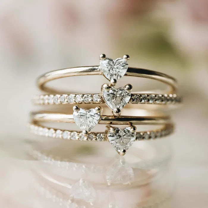 Pav Heart Diamond Stacker Consider the Wldflwrs Necklaces