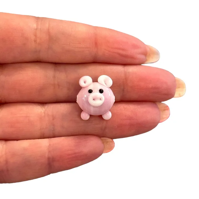 Peppy Beads Charm Necklaces Hand Made Murano Glass Pig Charm