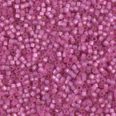 Peppy Beads DB2174 Duracoat Semi Frosted Silver Lined Dyed Pink Parfait Miyuki Delica 110 Necklaces