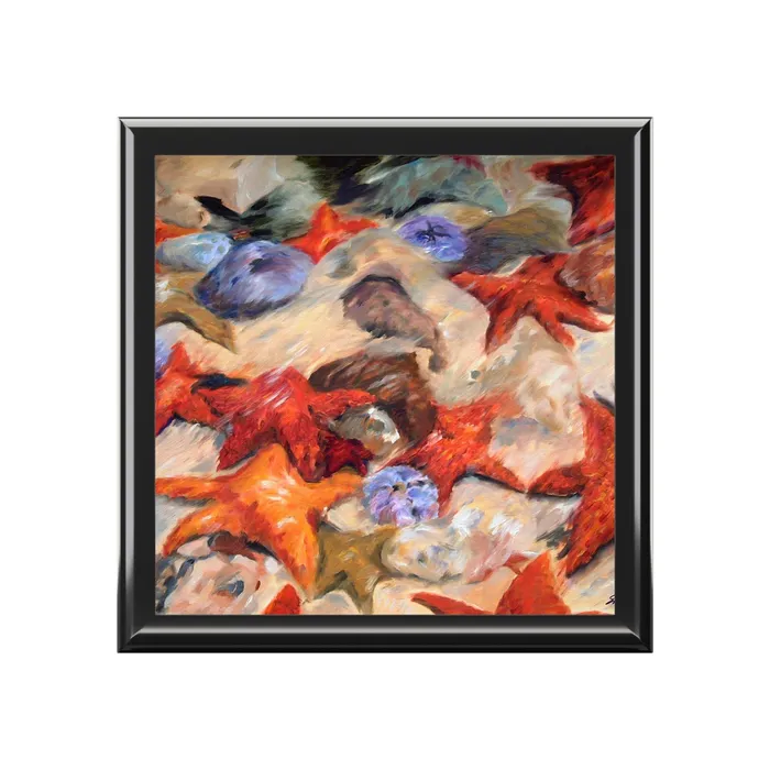 Portraits by NC Earrings Jewelry Box Starfish Laquered Keepsake Box