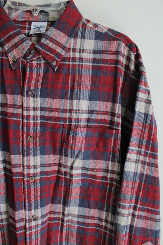 Premier International Red Blue Plaid Flannel XL Premier Internationals Rings
