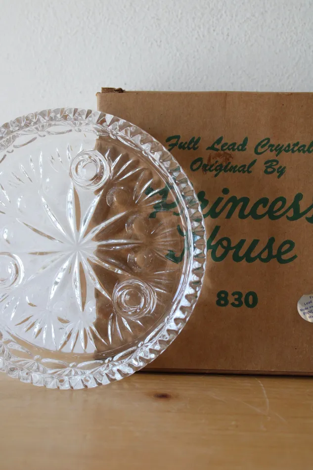 Princess House Earrings Princess House Full Lead Crystal Glass 3Lite Taper Candle Holder