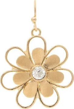 RAINJEWELRY Gold Crystal Bloom Flower Earings Earrings