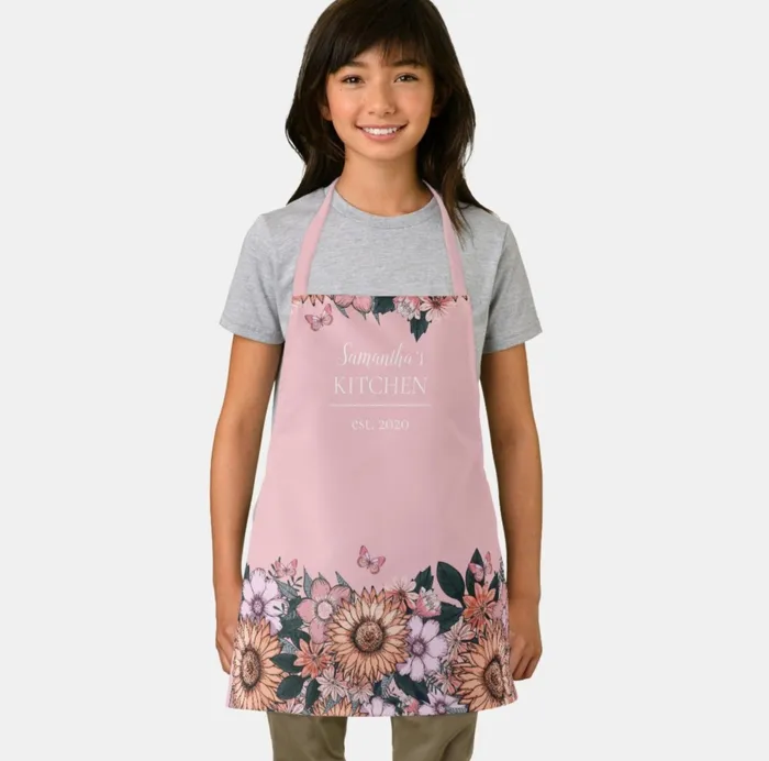 Rings Apron Customizable Floral Sunflower Apron ZAZZLE