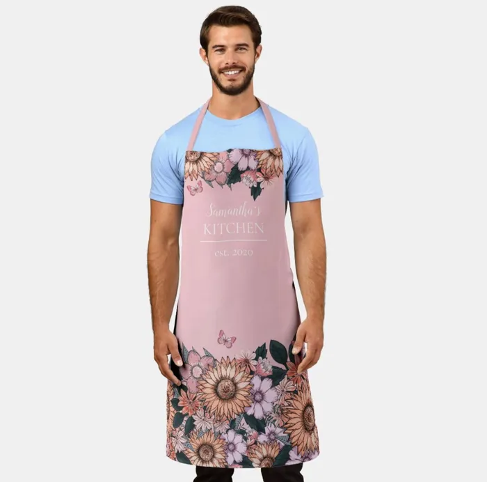Rings Apron Customizable Floral Sunflower Apron ZAZZLE