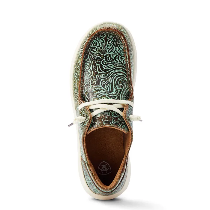 Rings Ariat ARIAT WOMENS HILO VINTAGE TURQUOISE FLORAL EMBOSSED