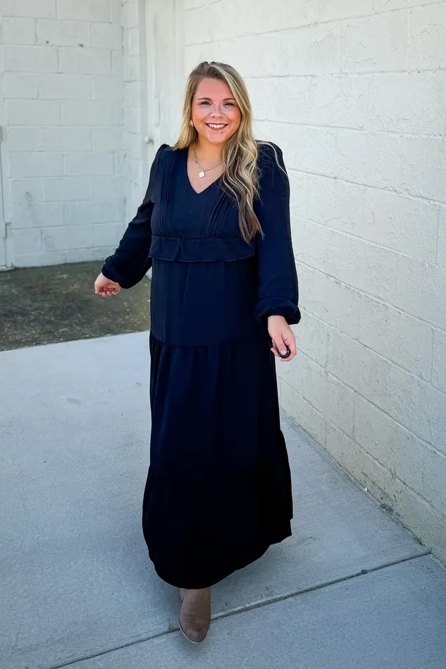 Rings Haptics Simple Moments Ruffle Dress Black