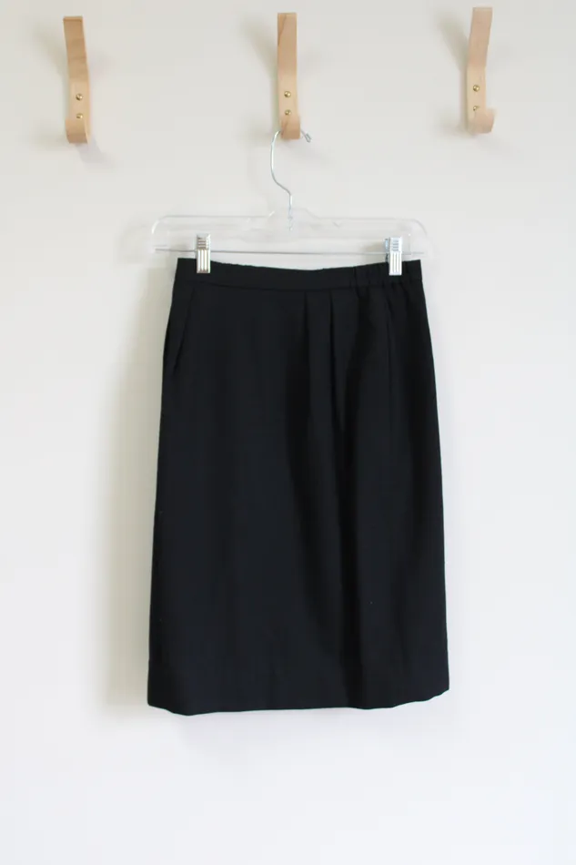 Rings Jubilee Thrift Black Wool Skirt 4 Petite