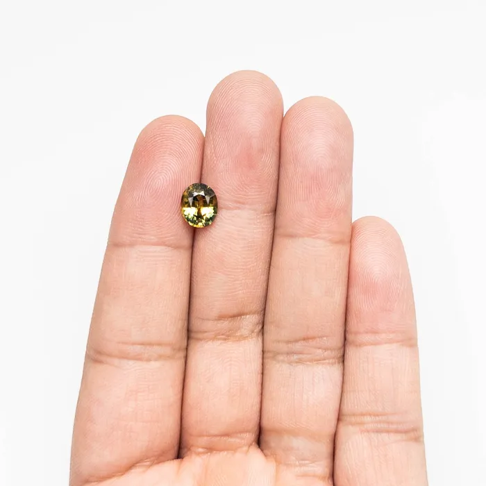 Rings Misfit Gems YellowGreen Brilliant Sapphire 229ct Oval