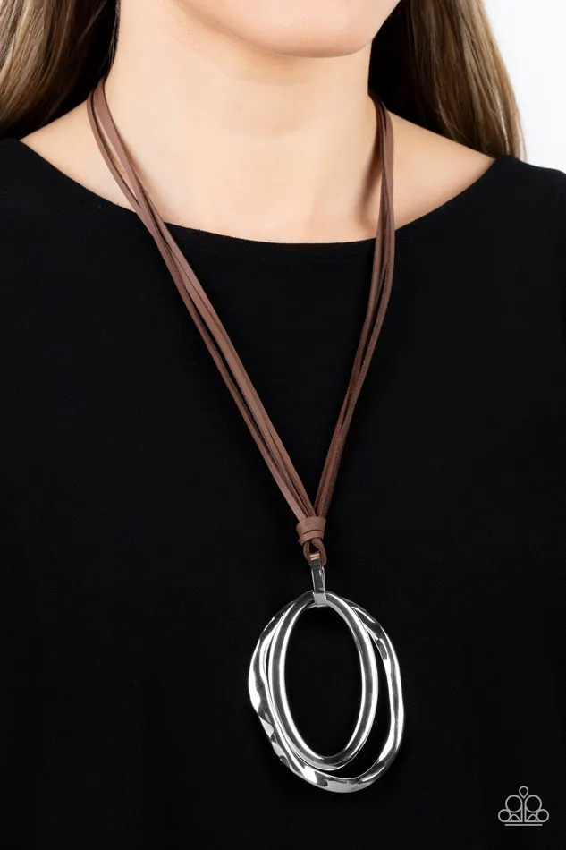 Rings Paparazzi Accessories Long OVALdue Brown
