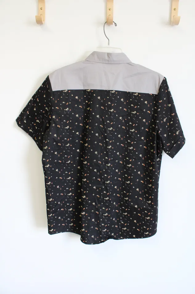 Rings SSLR SSLR Black Patterned Button Down Shirt M