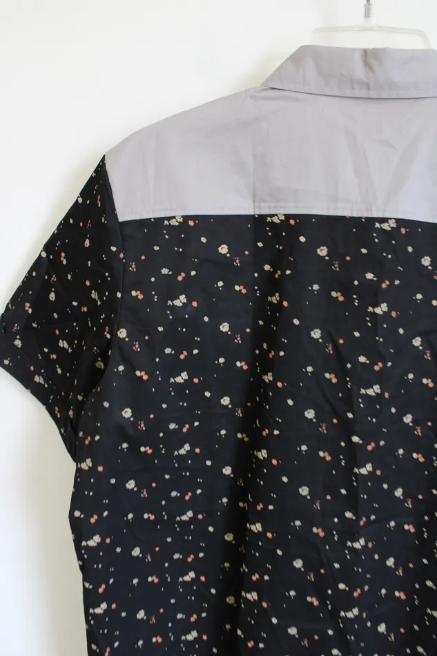 Rings SSLR SSLR Black Patterned Button Down Shirt M