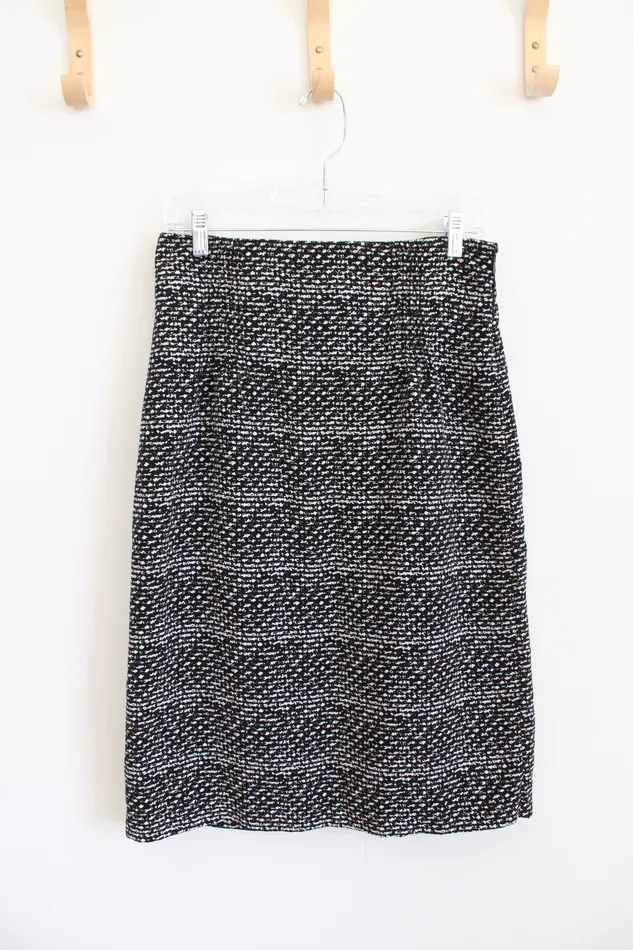 Rings Worthington Worthington Black White Patterned Pencil Skirt 10