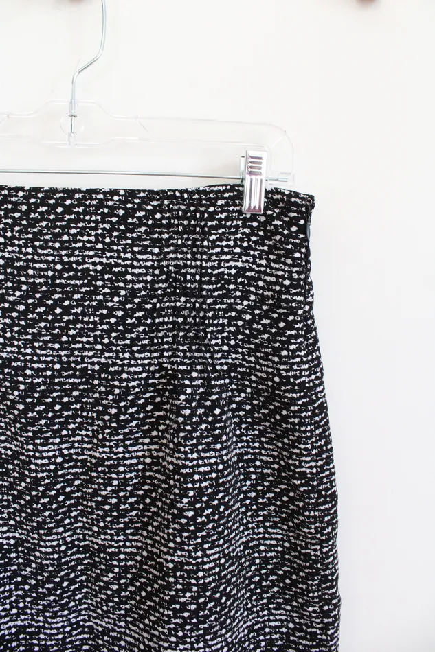 Rings Worthington Worthington Black White Patterned Pencil Skirt 10
