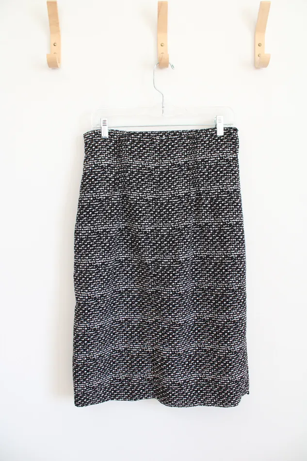 Rings Worthington Worthington Black White Patterned Pencil Skirt 10