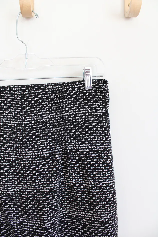 Rings Worthington Worthington Black White Patterned Pencil Skirt 10