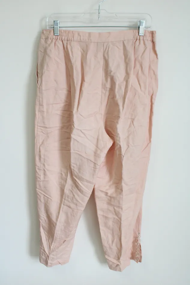 Ruby Rd Necklaces Ruby Rd Light Pink Linen Blend Capri 12