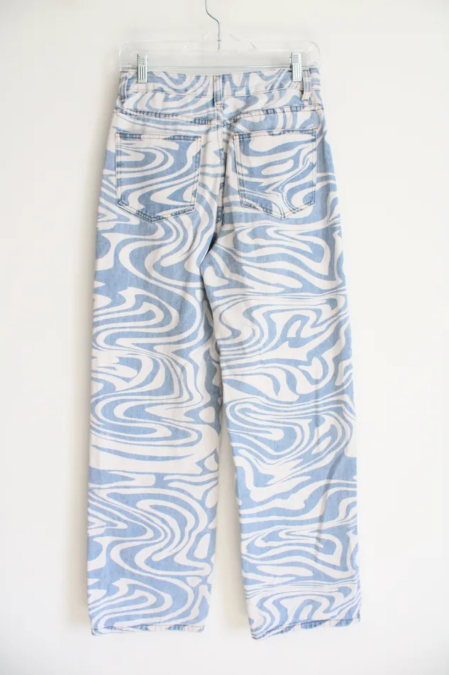 Shein Swirl Patterned Jeans S Shein Earrings