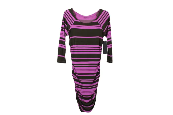 Sofia Earrings NEW Sofia Purple Brown Striped Dress M