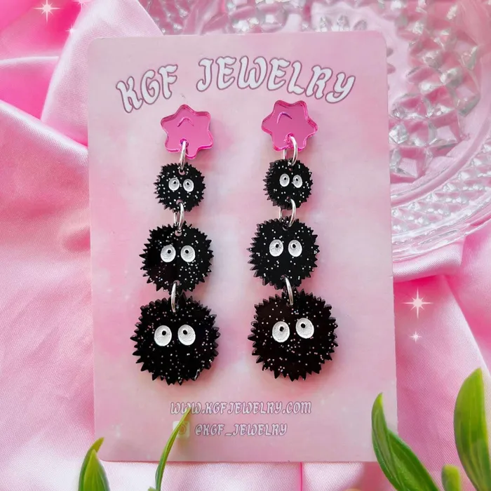 Soot Sprites Acrylic Earrings Keychains Pins KGF Jewelry Earrings