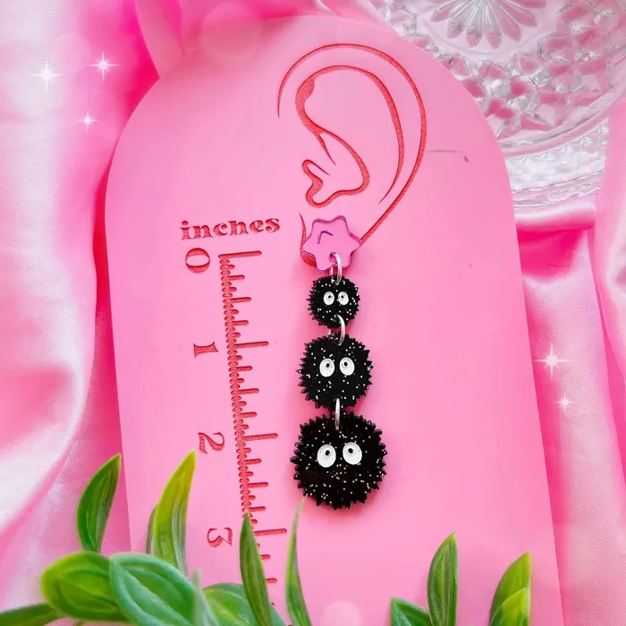 Soot Sprites Acrylic Earrings Keychains Pins KGF Jewelry Earrings Soot Sprites Acrylic Earrings Keychains Pins KGF Jewelry Earrings