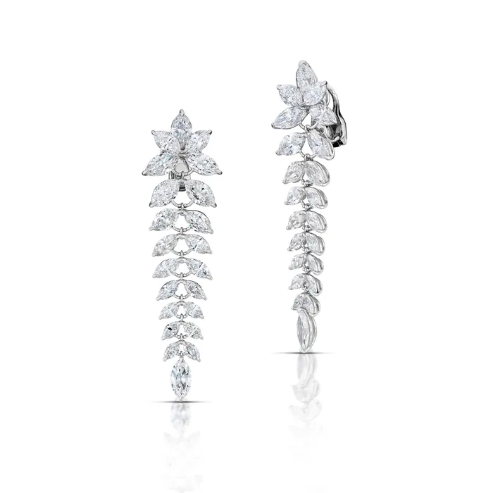 Stephen Silver Fine Jewelry Earrings 1793 Carat Marquise Diamond Chandelier Earrings