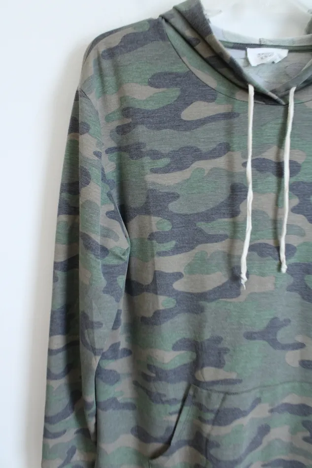 Stitch Knot Green Camp Stretch Hoodie M Stitch Knot Rings