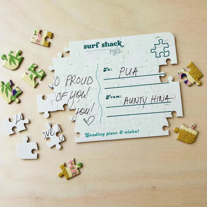 SURFSHACKPUZZLE Earrings Surf Shack Hauoli L Hnau Happy Birthday Puzzle Postcard 48 Pieces