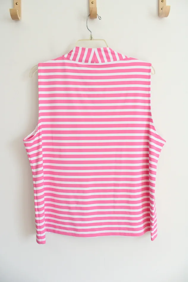 Talbots Rings Talbots Pink White Striped Tank XL
