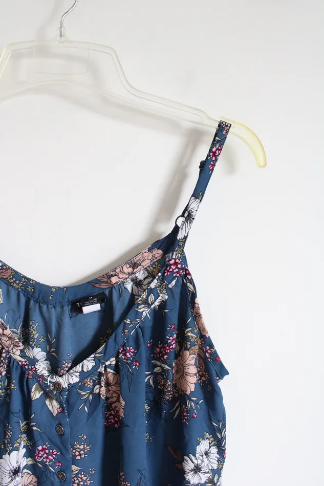 Torrid Rings Torrid Blue Floral Spaghetti Strap Top 0 Torrid Rings Torrid Blue Floral Spaghetti Strap Top 0