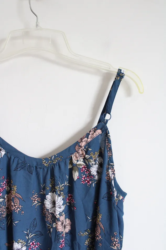 Torrid Rings Torrid Blue Floral Spaghetti Strap Top 0 Torrid Rings Torrid Blue Floral Spaghetti Strap Top 0