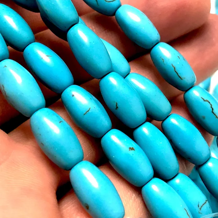 Turquoise Howlite Rice Beads14x7mm Rice Shaped Howlite Beads 31 Beads Peppy Beads Earrings Turquoise Howlite Rice Beads14x7mm Rice Shaped Howlite Beads 31 Beads Peppy Beads Earrings