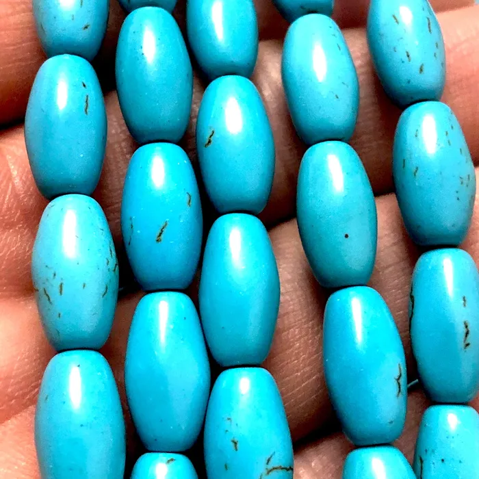 Turquoise Howlite Rice Beads14x7mm Rice Shaped Howlite Beads 31 Beads Peppy Beads Earrings Turquoise Howlite Rice Beads14x7mm Rice Shaped Howlite Beads 31 Beads Peppy Beads Earrings