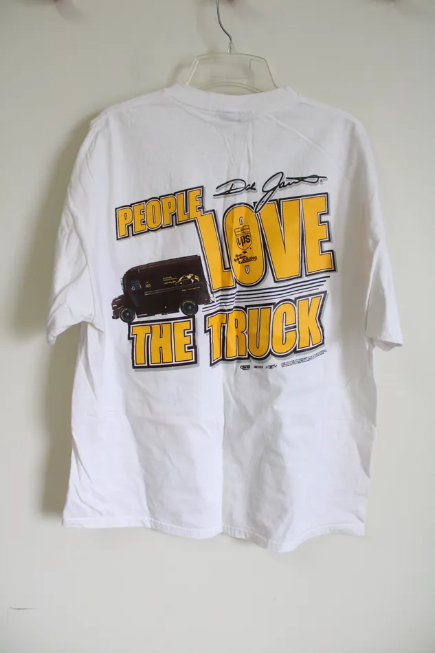 Vintage Chase Authentics Autographed Dale Jarret UPS Tee L Chase Authentics Earrings