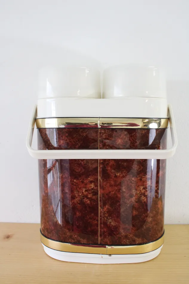 Vintage Kraftware Red Travel Double Dispenser Thermos Jubilee Thrift Earrings