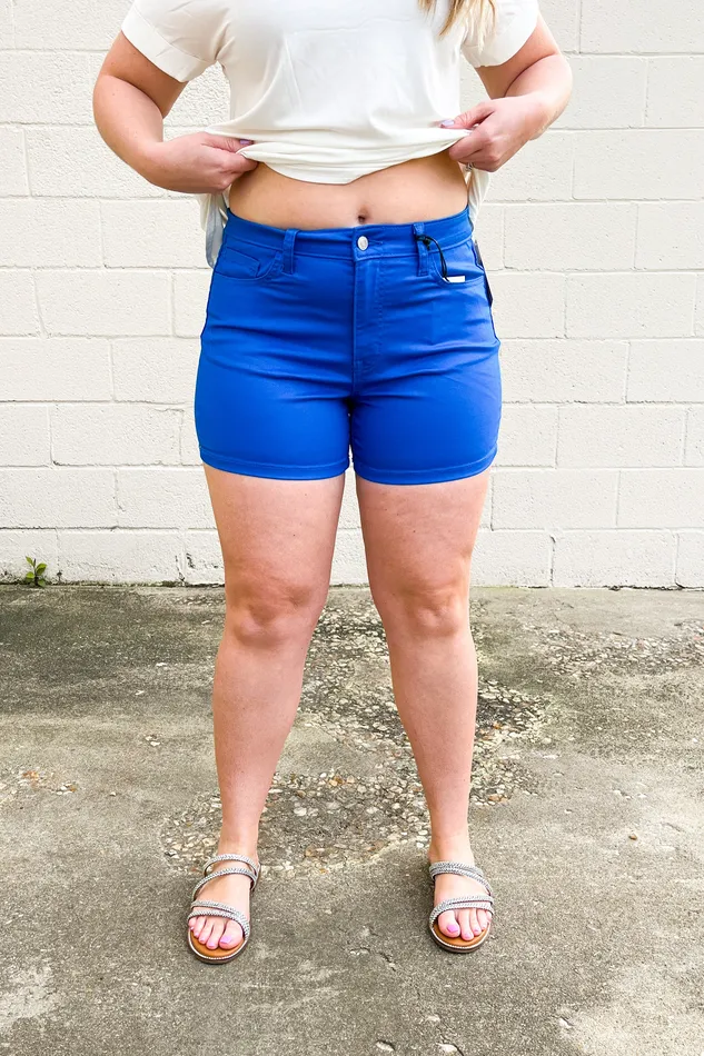 Zenana Necklaces Zenana Kallen Shorts Ocean Blue