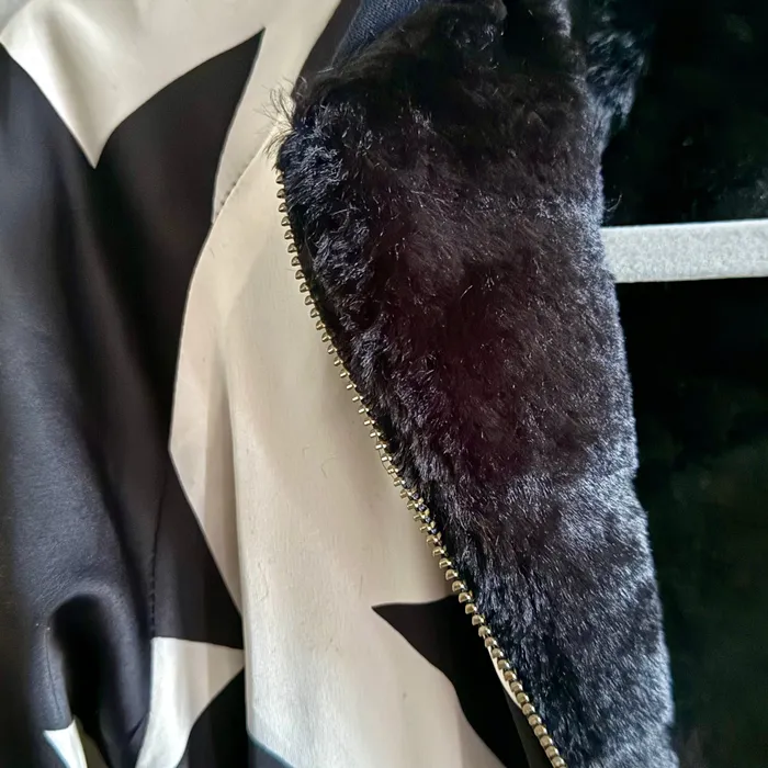 ZETSKE Earrings Reversible Bomber Jacket Houndstooth
