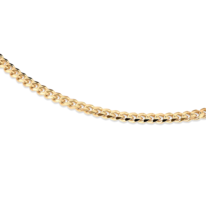 14k Gold Curb Chain 3mm Solid Gold Necklaces