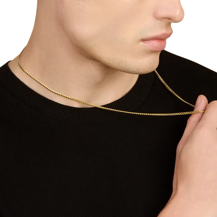 14k Gold Curb Chain 3mm Solid Gold Necklaces