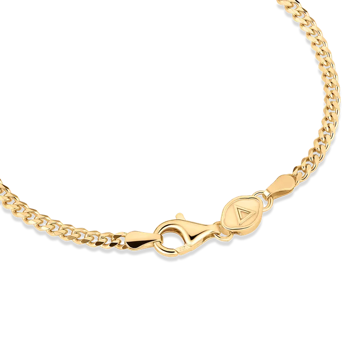 14k Gold Curb Chain 3mm Solid Gold Necklaces