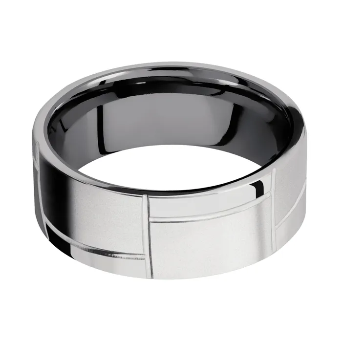14K White Gold Band with Tantalum Sleeve Lashbrook Rings