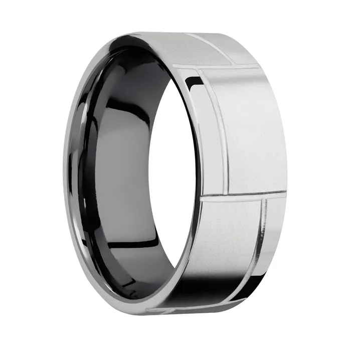 14K White Gold Band with Tantalum Sleeve Lashbrook Rings 14K White Gold Band with Tantalum Sleeve Lashbrook Rings
