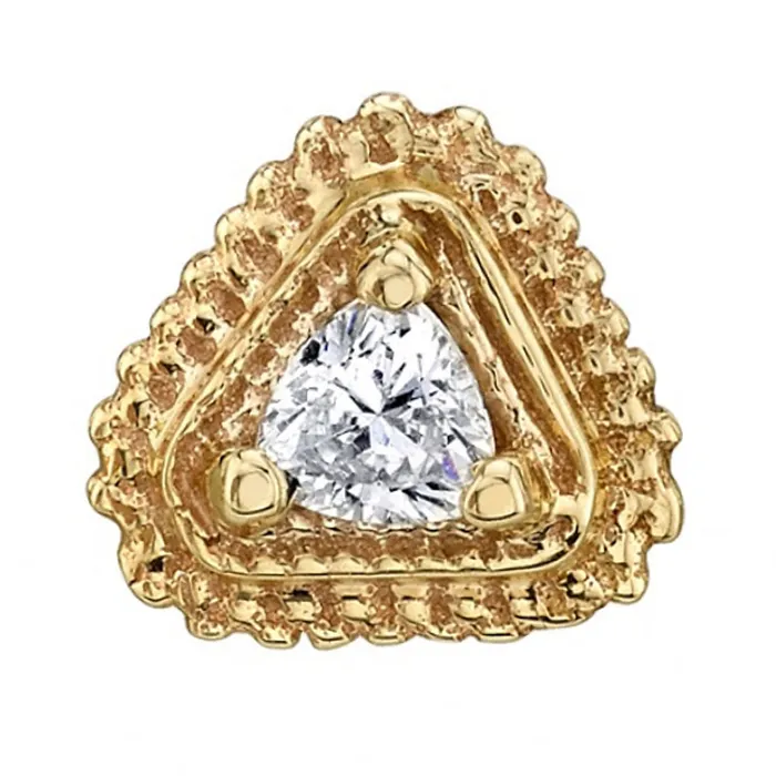 Afghan Trillion Threaded End in Gold with DIAMOND Body Vision BVLA Earrings