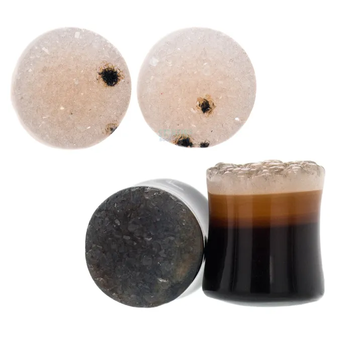 Agate Geode Plugs Oracle Body Jewelry Earrings