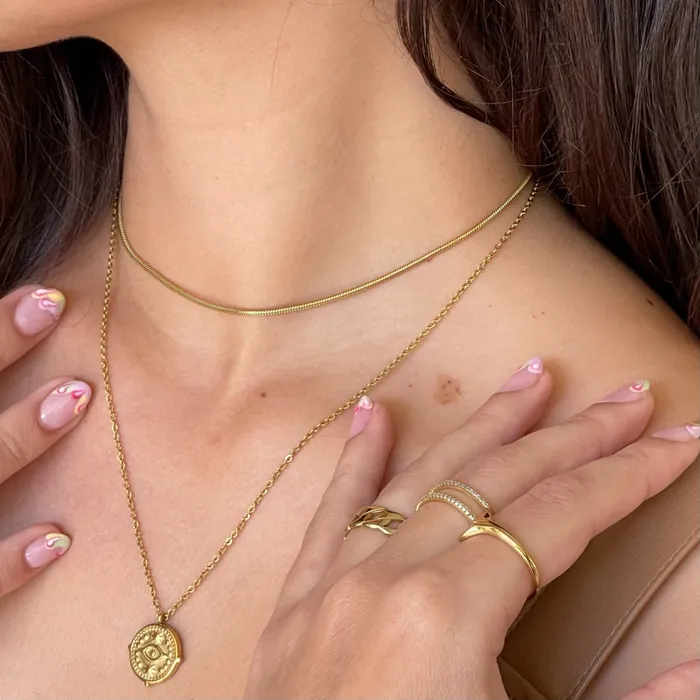 Amara Dainty Snake Chain Choker Necklace Ellie Vail Necklaces