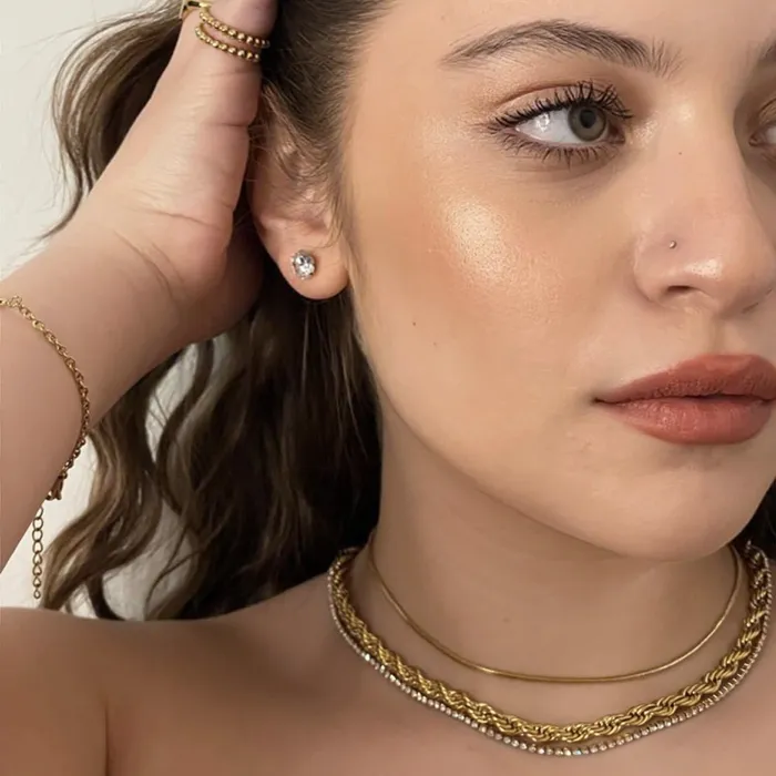 Amara Dainty Snake Chain Choker Necklace Ellie Vail Necklaces