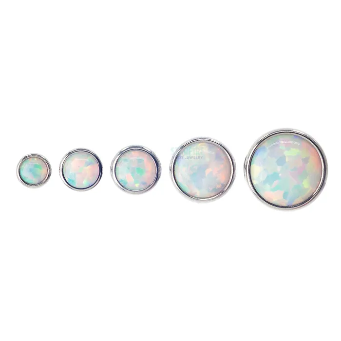 Anatometal 3mm BezelSet Opal Cabochon on Flatback Earrings