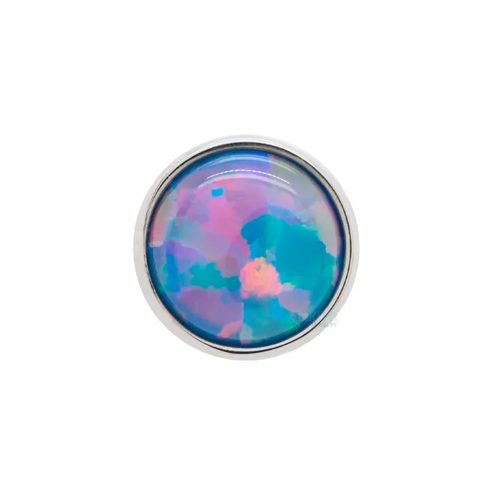 Anatometal 3mm BezelSet Opal Cabochon on Flatback Earrings